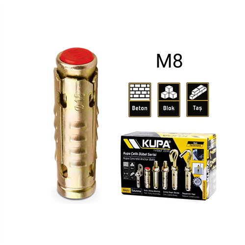 KUPA S TİPİ GÖMLEKLİ ÇELİK DÜBEL M 6